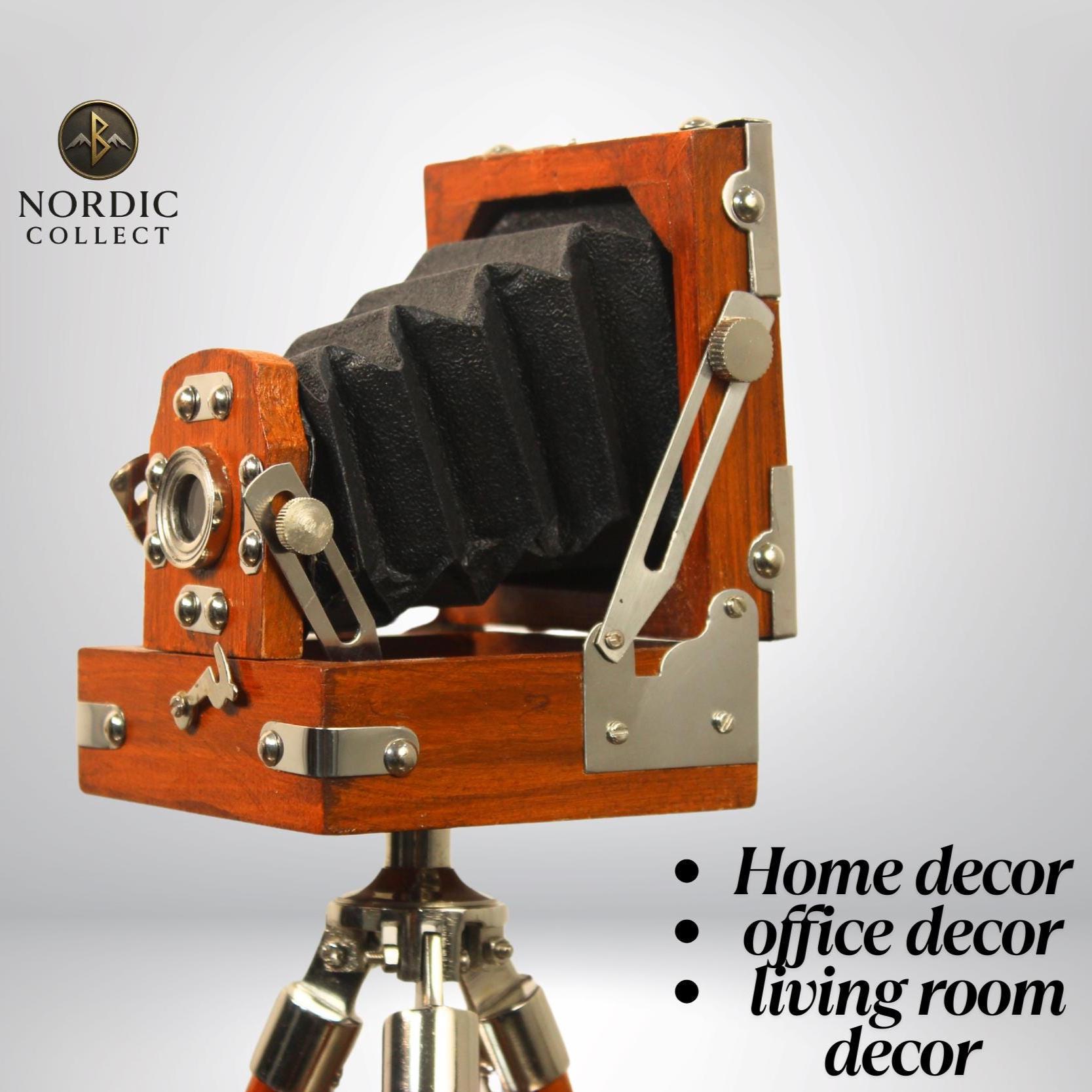 Wooden Bellows Camera on Adjustable Tripod view 3