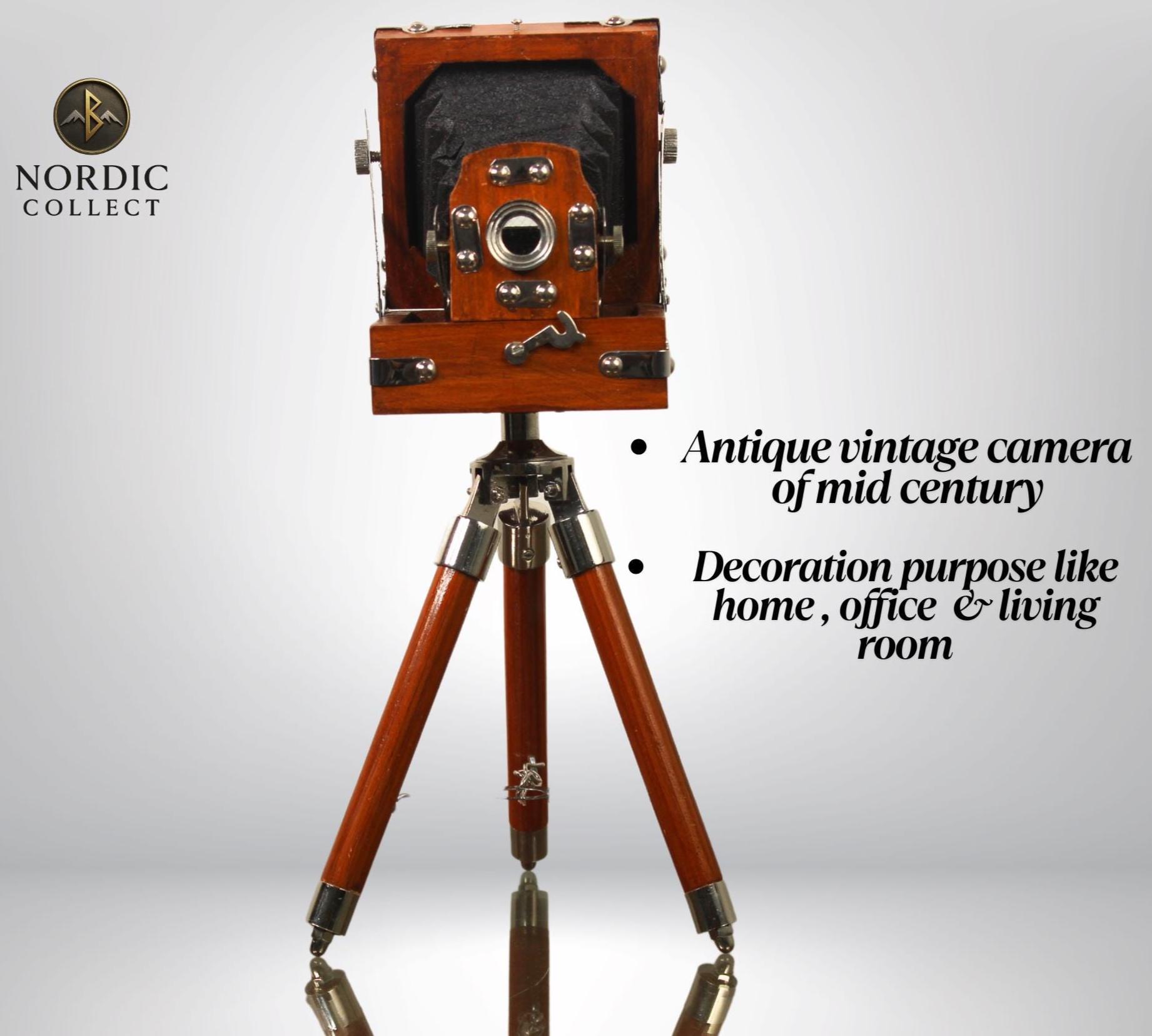 Wooden Bellows Camera on Adjustable Tripod view 5