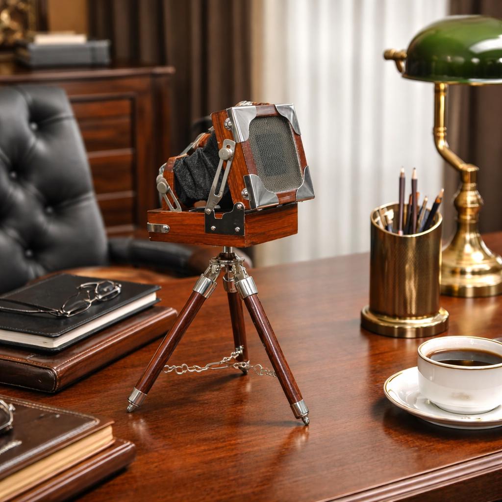 Compact Wooden Camera on Foldable Tripod view 11