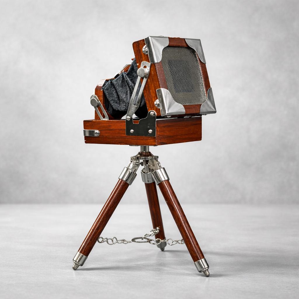 Compact Wooden Camera on Foldable Tripod view 13