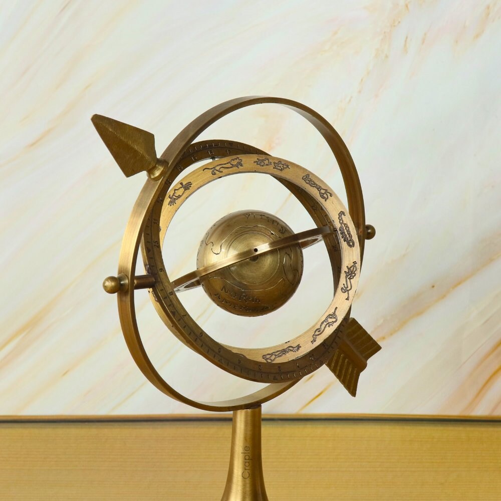 Handmade Brass Armillary Sphere with Arrow view 4