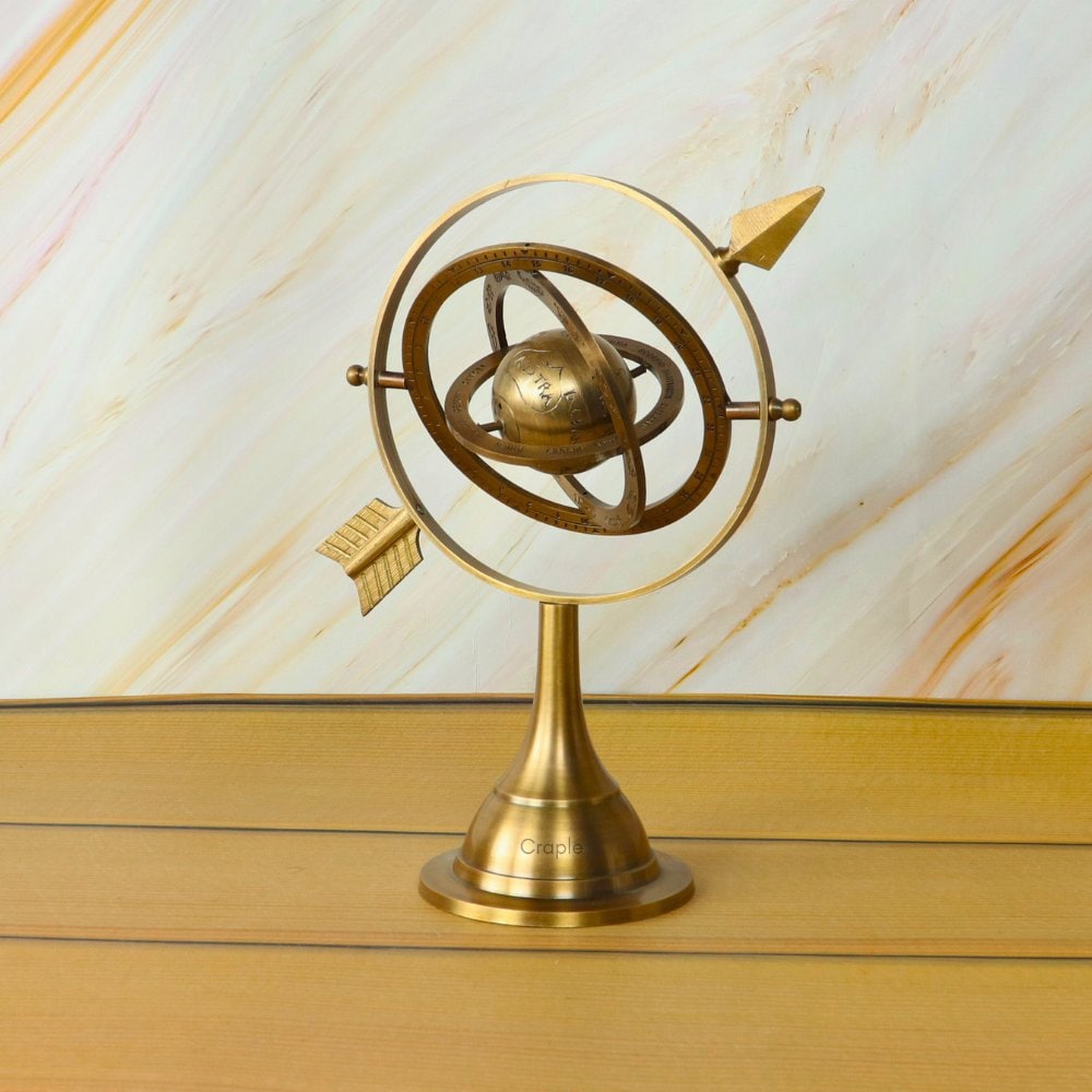 Handmade Brass Armillary Sphere with Arrow view 9