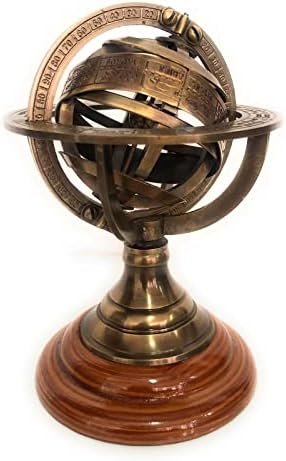 Brass Armillary Sphere on Rosewood Base view 5