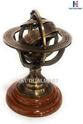 Brass Armillary Sphere on Rosewood Base view 6