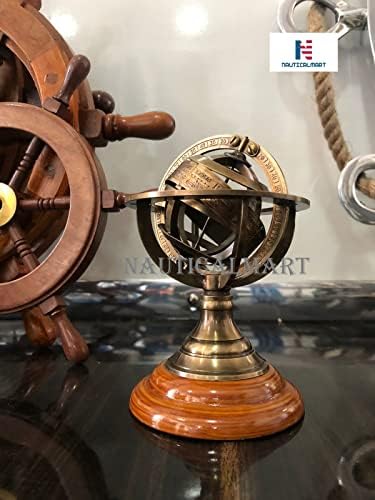 Brass Armillary Sphere on Rosewood Base view 7