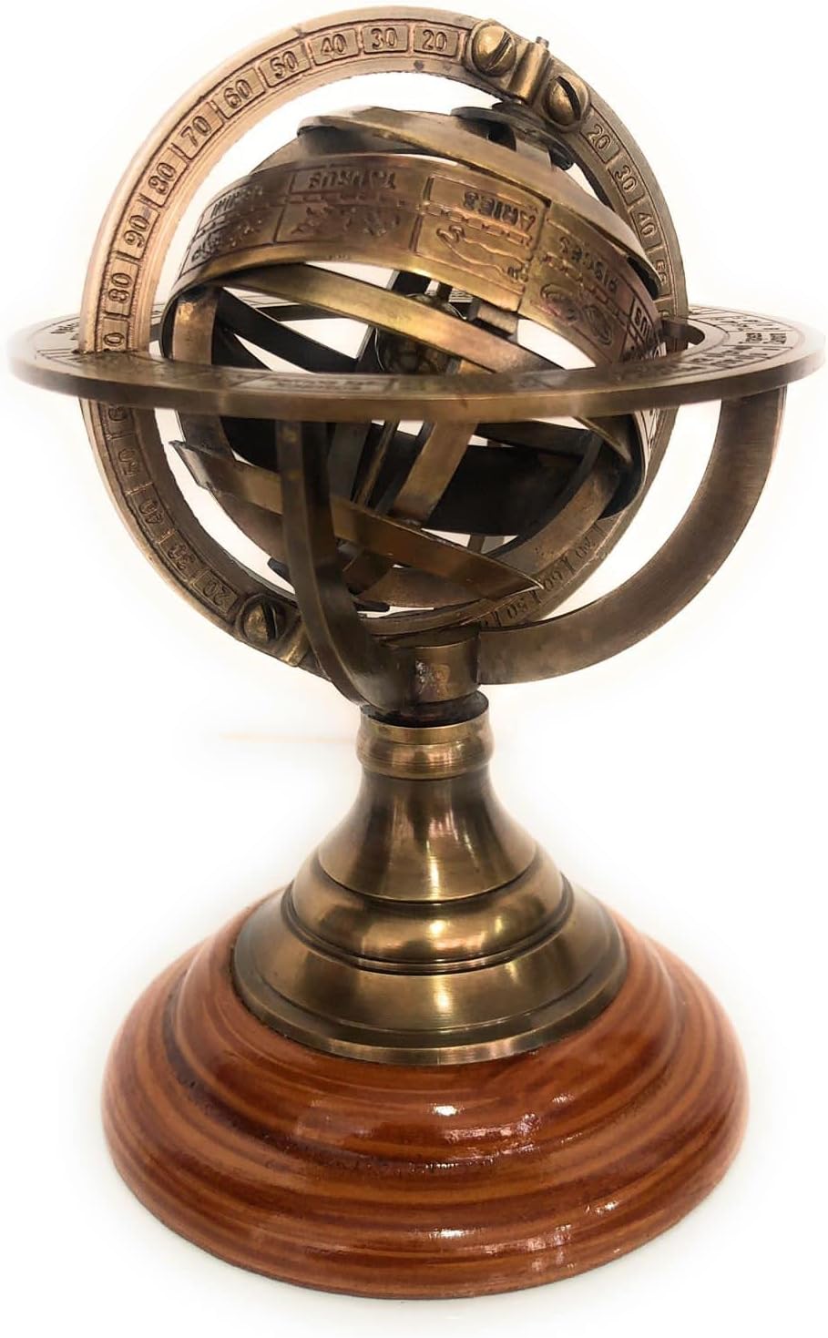 Brass Armillary Sphere on Rosewood Base view 9