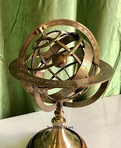 Brass Zodiac Armillary Sphere Pirate Decor view 5