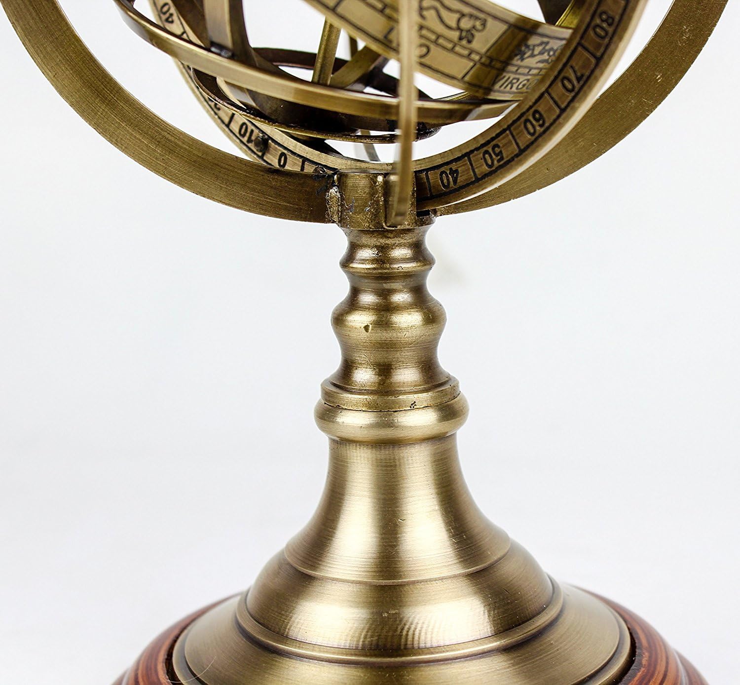 Brass Armillary Sphere on Lacquered Hardwood view 3