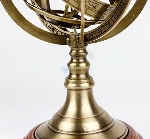 Brass Armillary Sphere on Lacquered Hardwood view 12