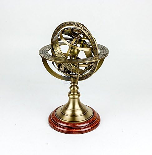 Brass Armillary Sphere on Lacquered Hardwood view 14
