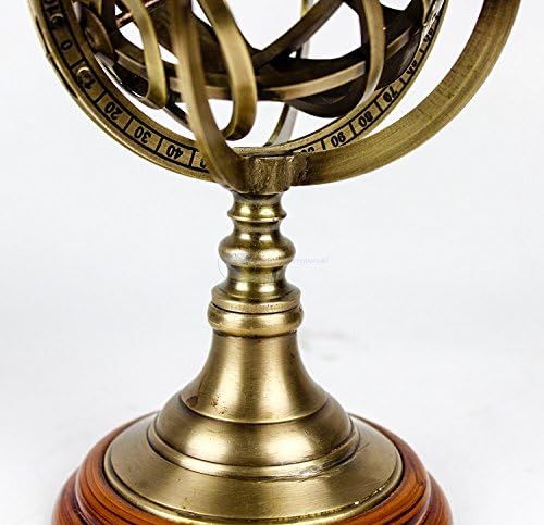 Brass Armillary Sphere on Lacquered Hardwood view 16