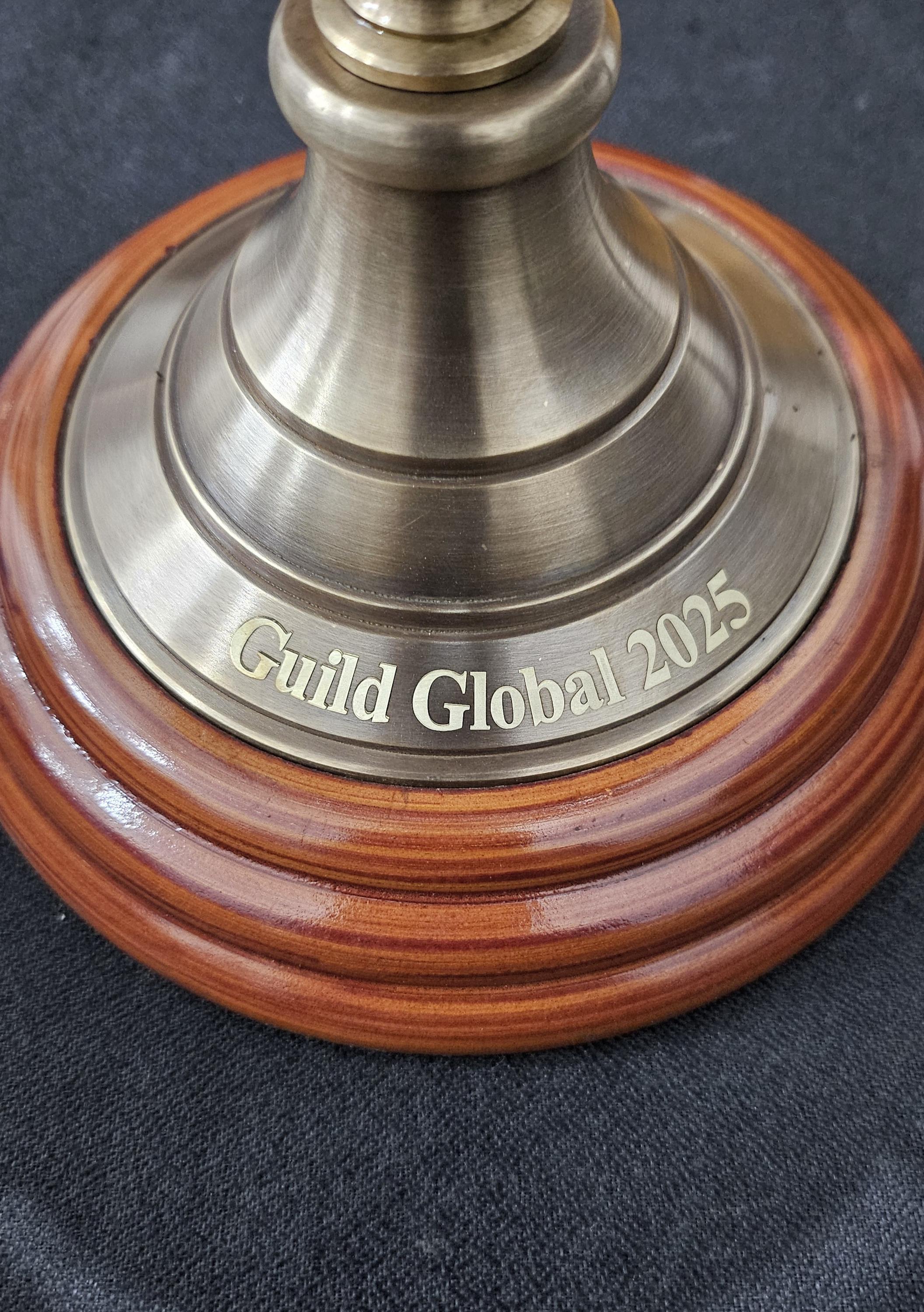 Personalized Brass Armillary Globe with Dark Brown Wooden Base view 3