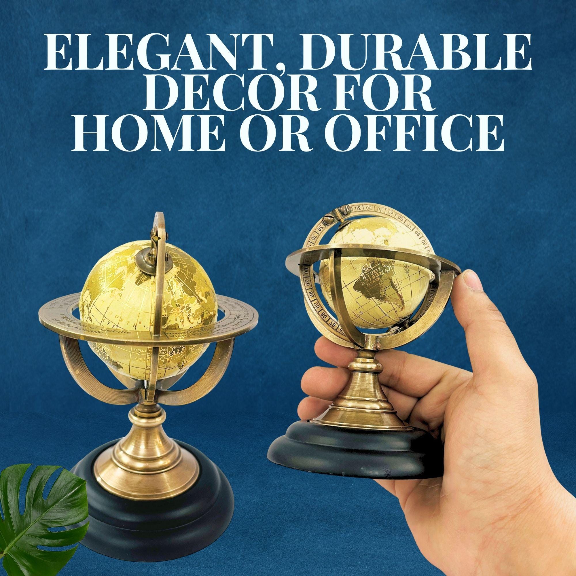 Brass Armillary Globe with Brown or Black Base view 5