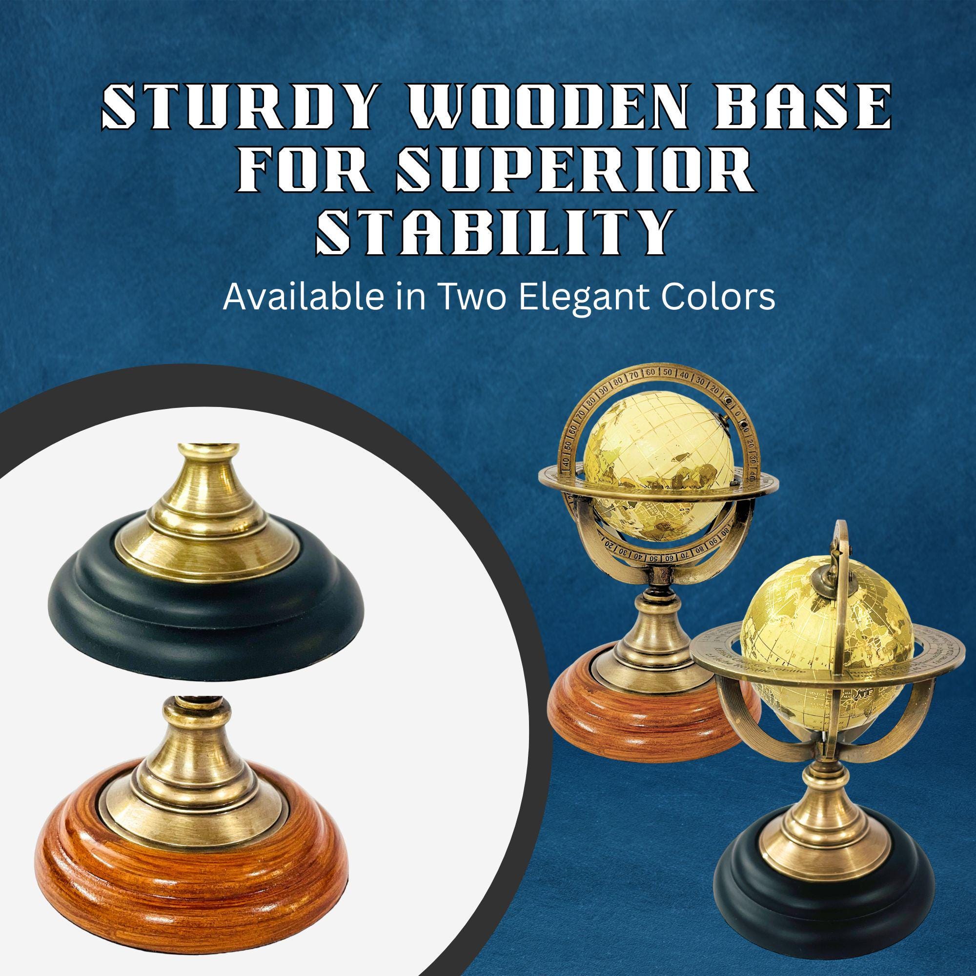Brass Armillary Globe with Brown or Black Base view 6