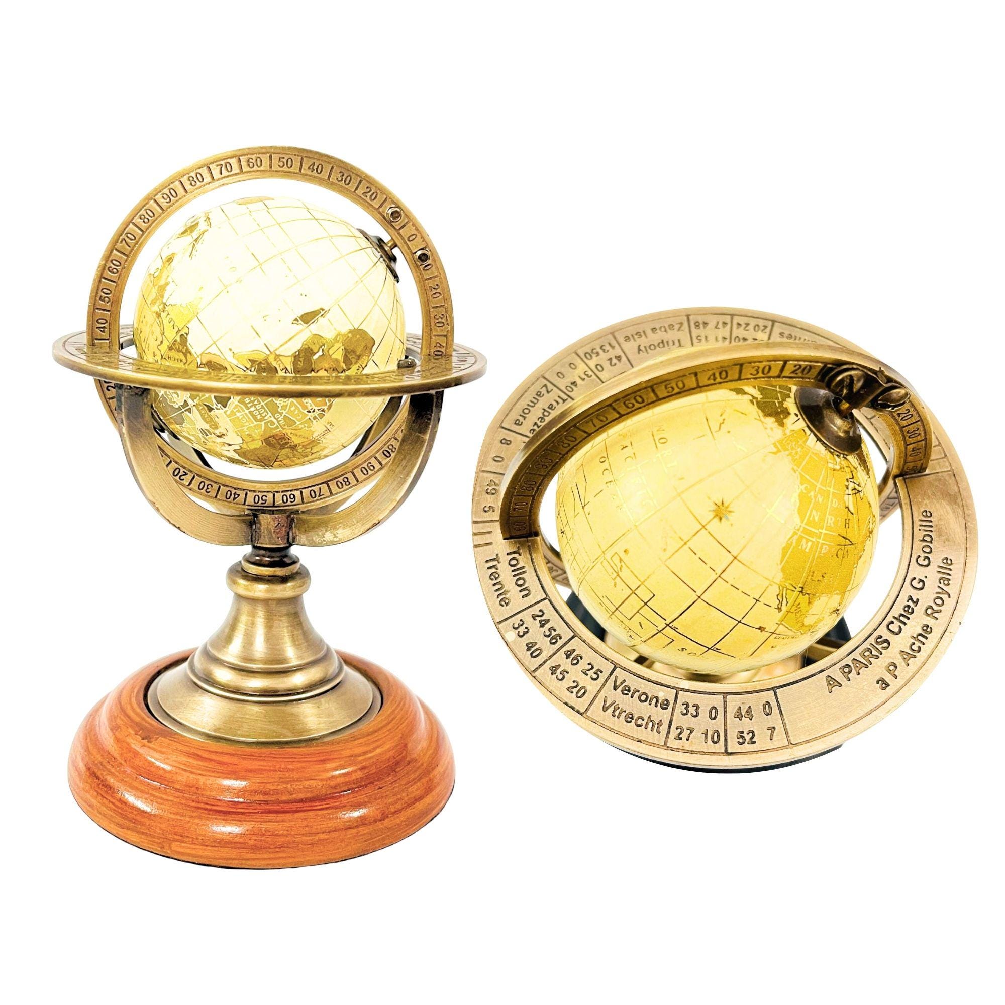 Brass Armillary Globe with Brown or Black Base view 7