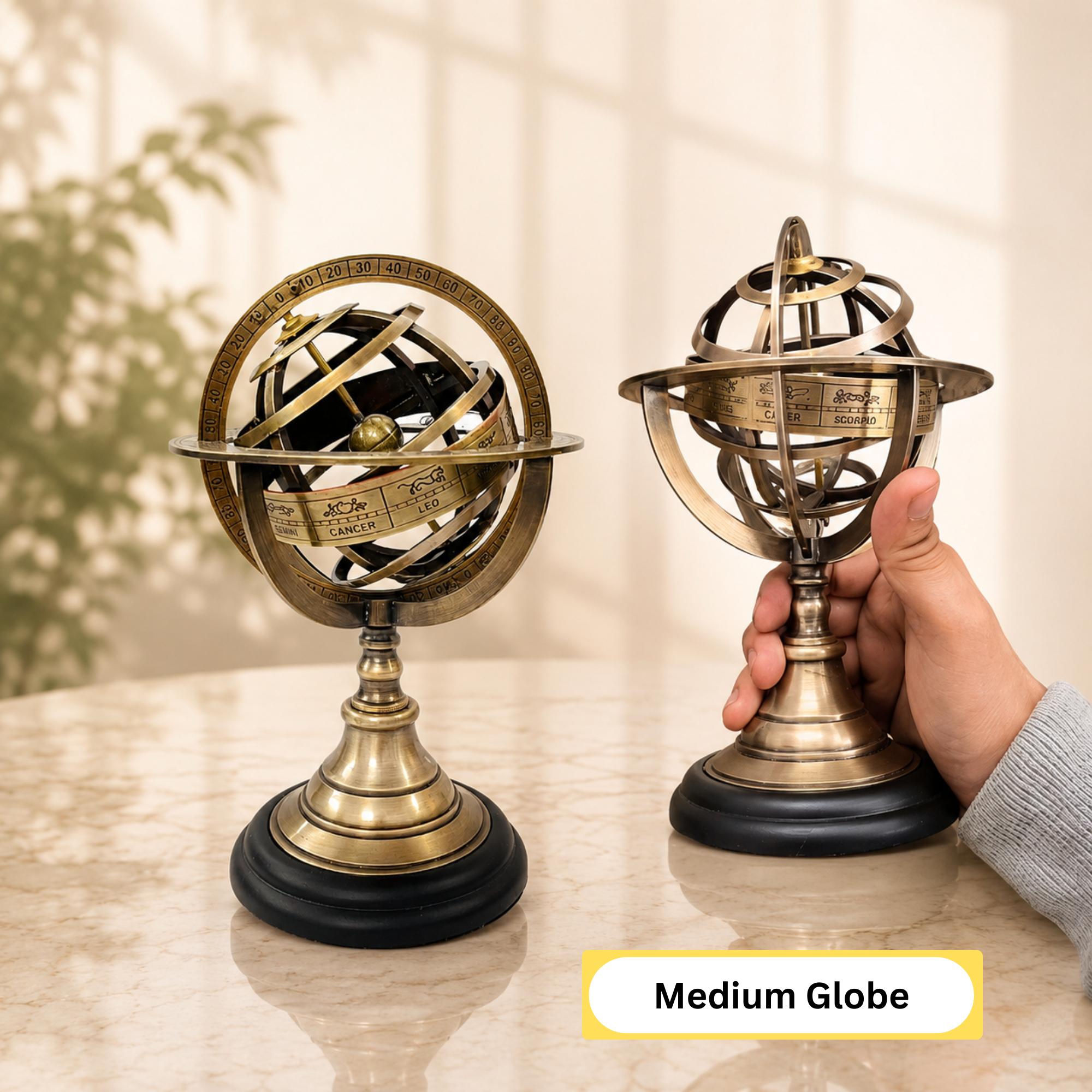 Zodiac Armillary Sphere on Four-Horse Compass Base view 4