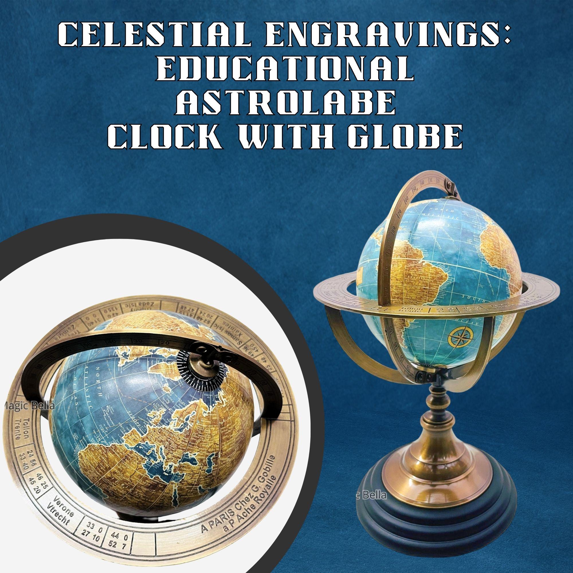 Handmade Brass Armillary Globe with Celestial Engraving view 8