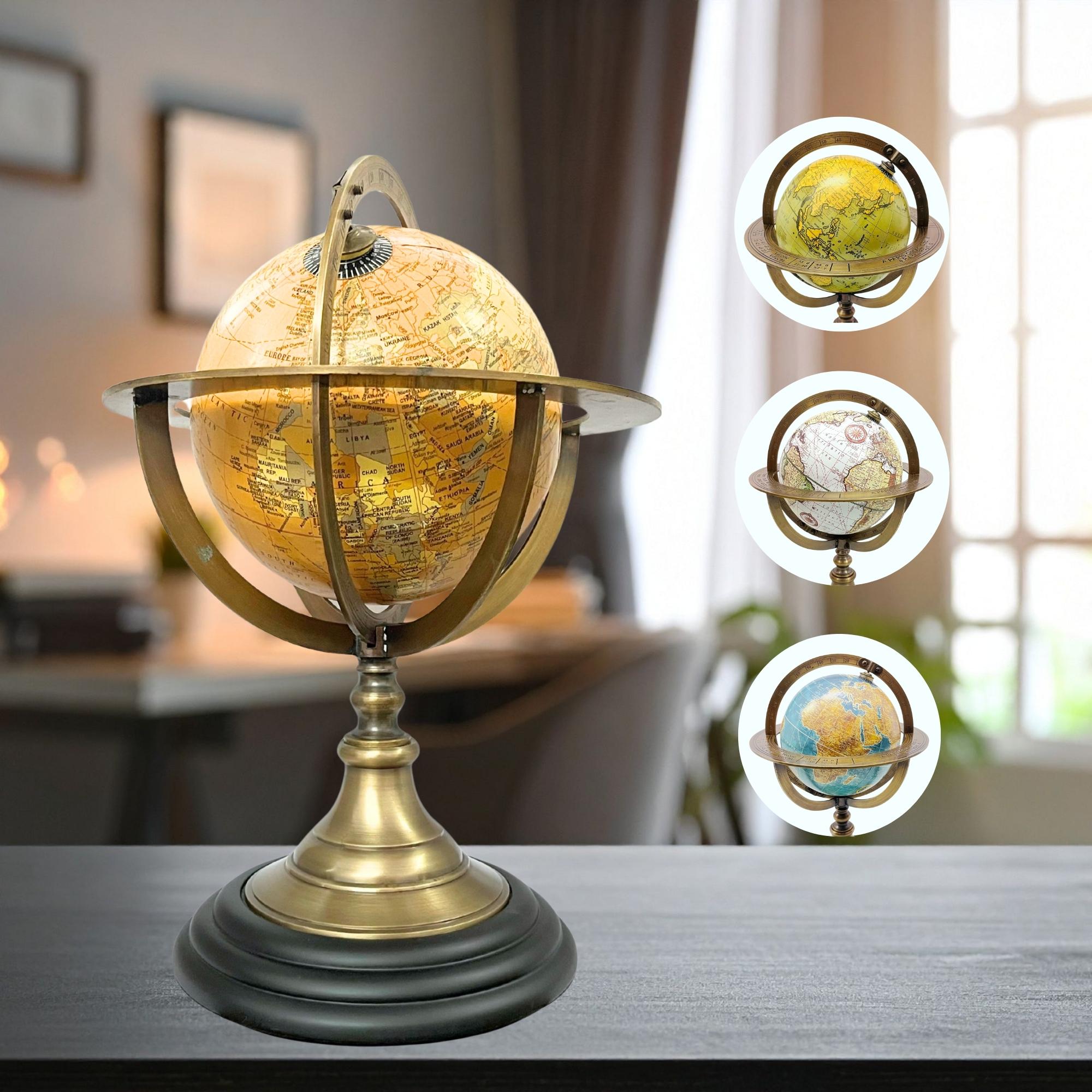 Handmade Brass Armillary Globe with Celestial Engraving view 10