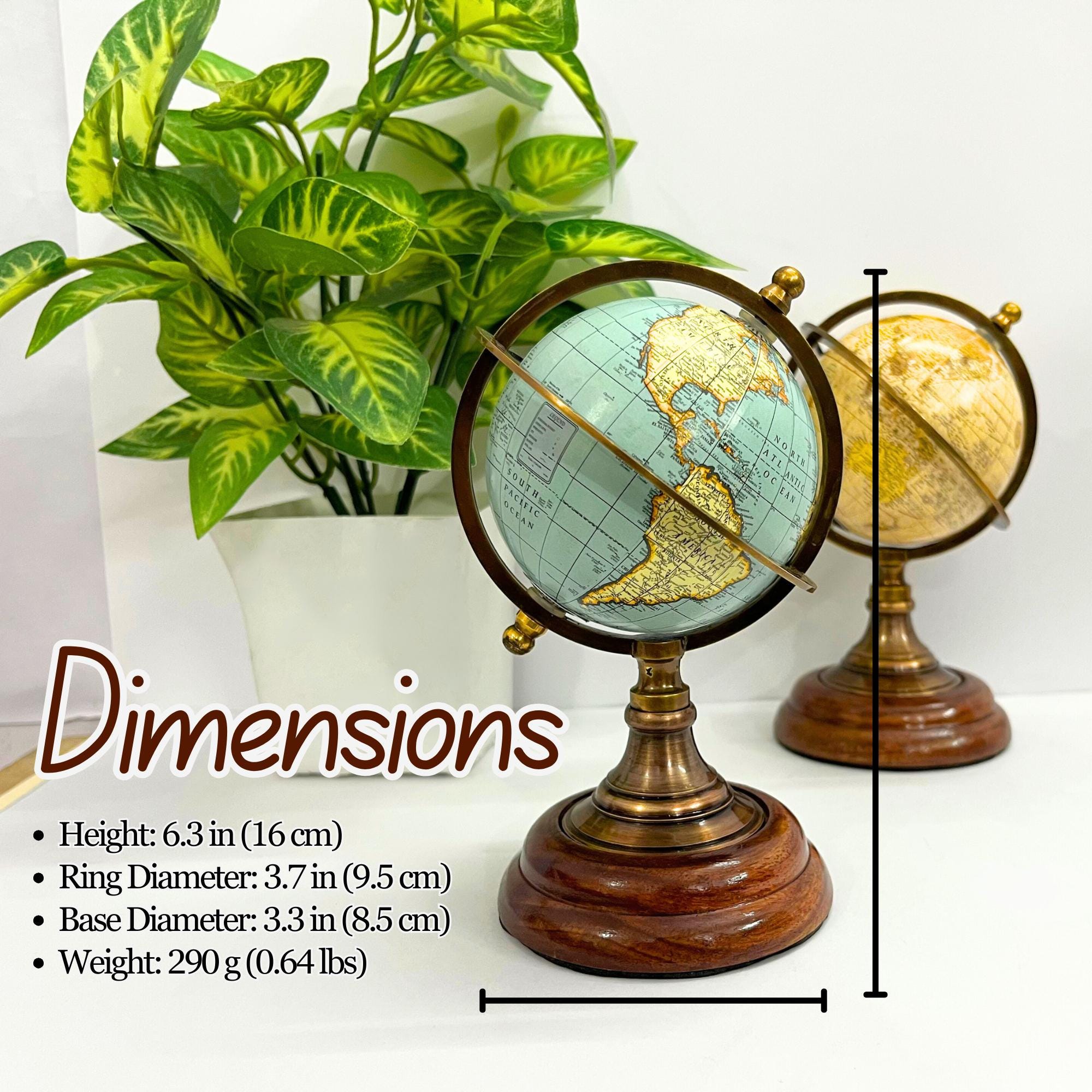 Brass Armillary Sphere with Rotating World view 3