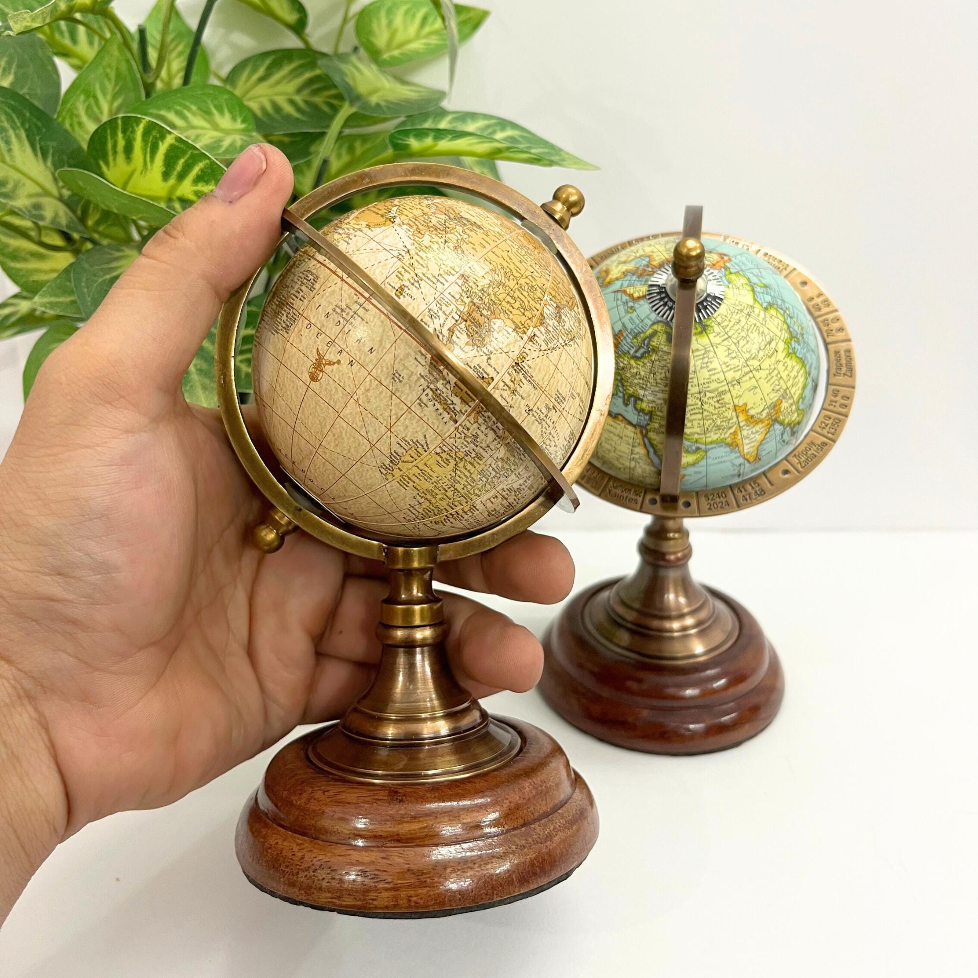 Brass Armillary Sphere with Rotating World view 4