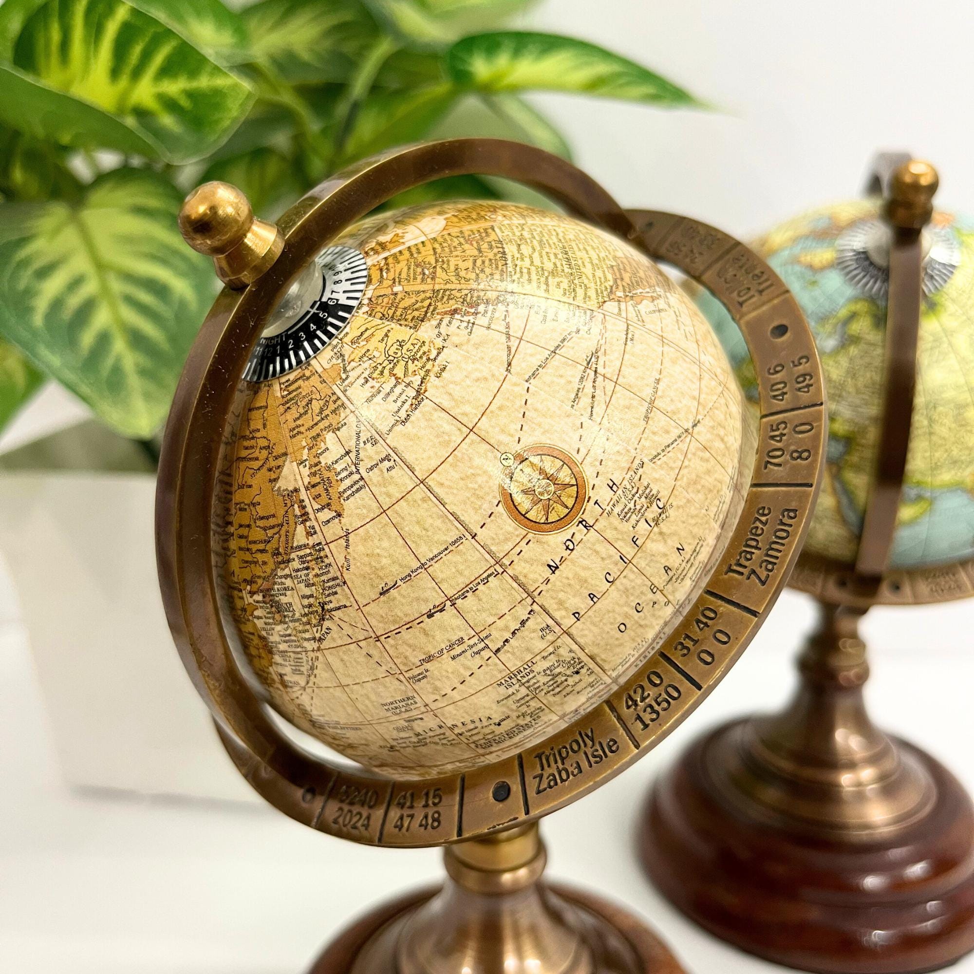Brass Armillary Sphere with Rotating World view 7