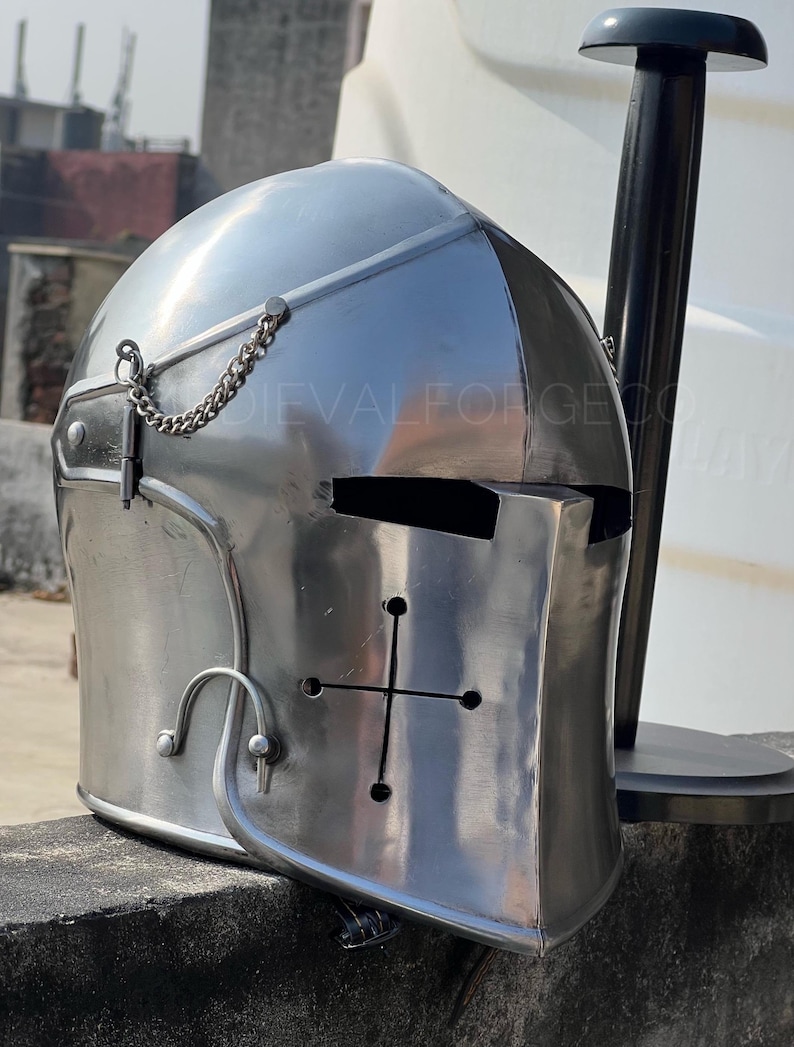 Italian Barbuta Helmet — Renaissance Steel Authentic view 2