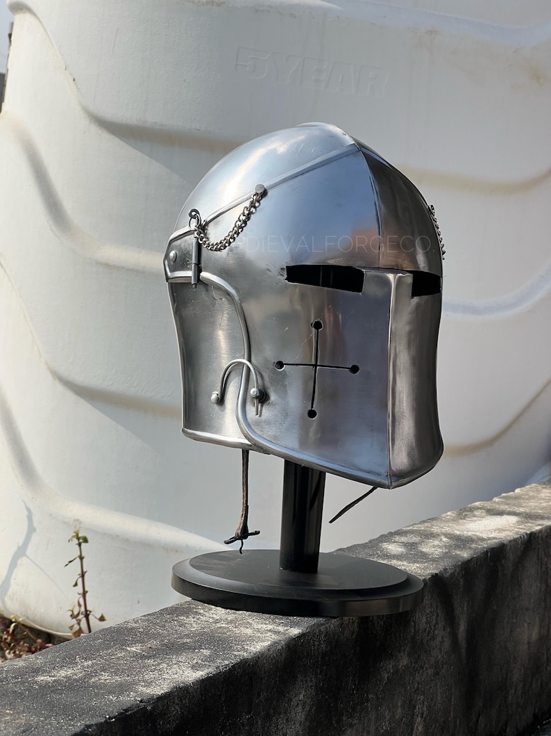 Italian Barbuta Helmet — Renaissance Steel Authentic view 9