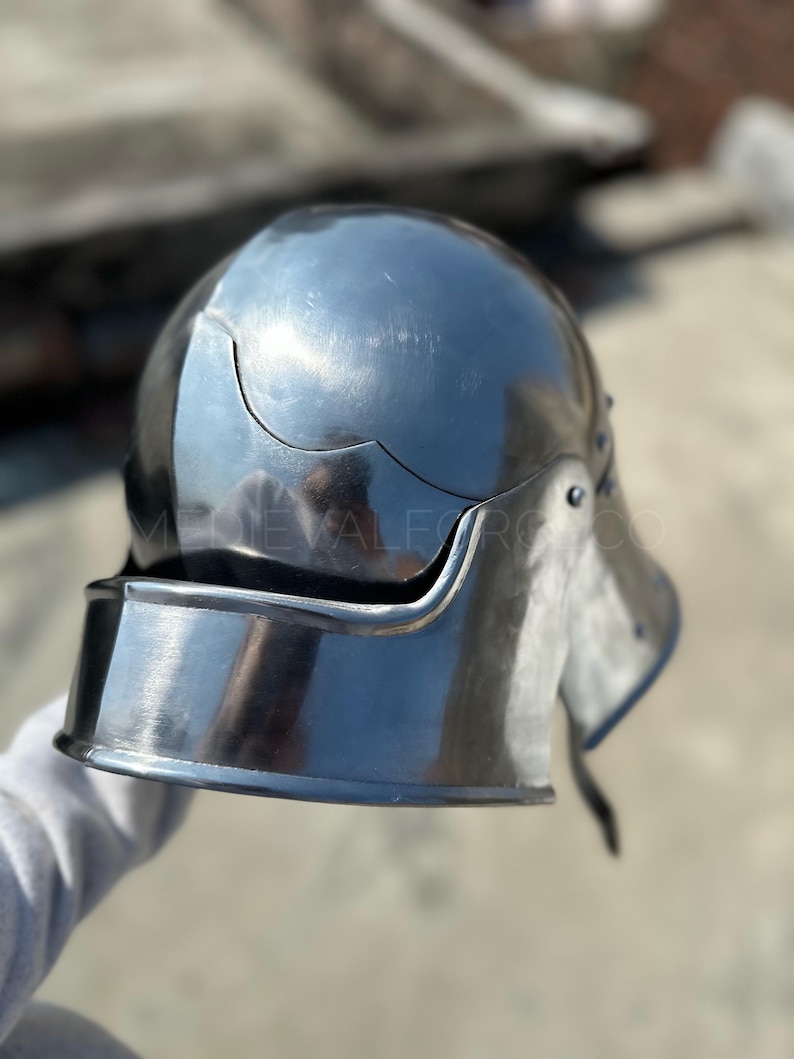 Gothic Sallet Helmet with Bevor and Visor view 9