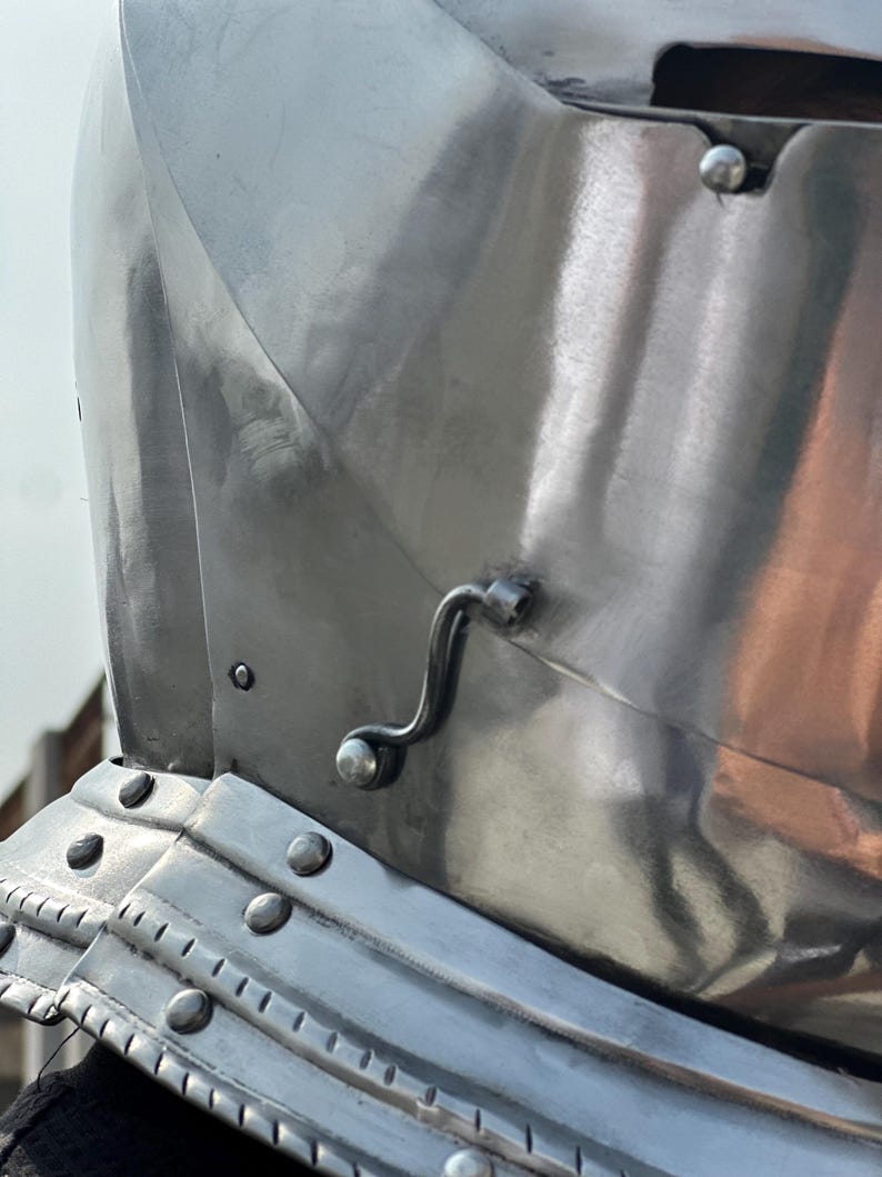 Visored Medieval Knight Helmet — Gothic Steel view 5