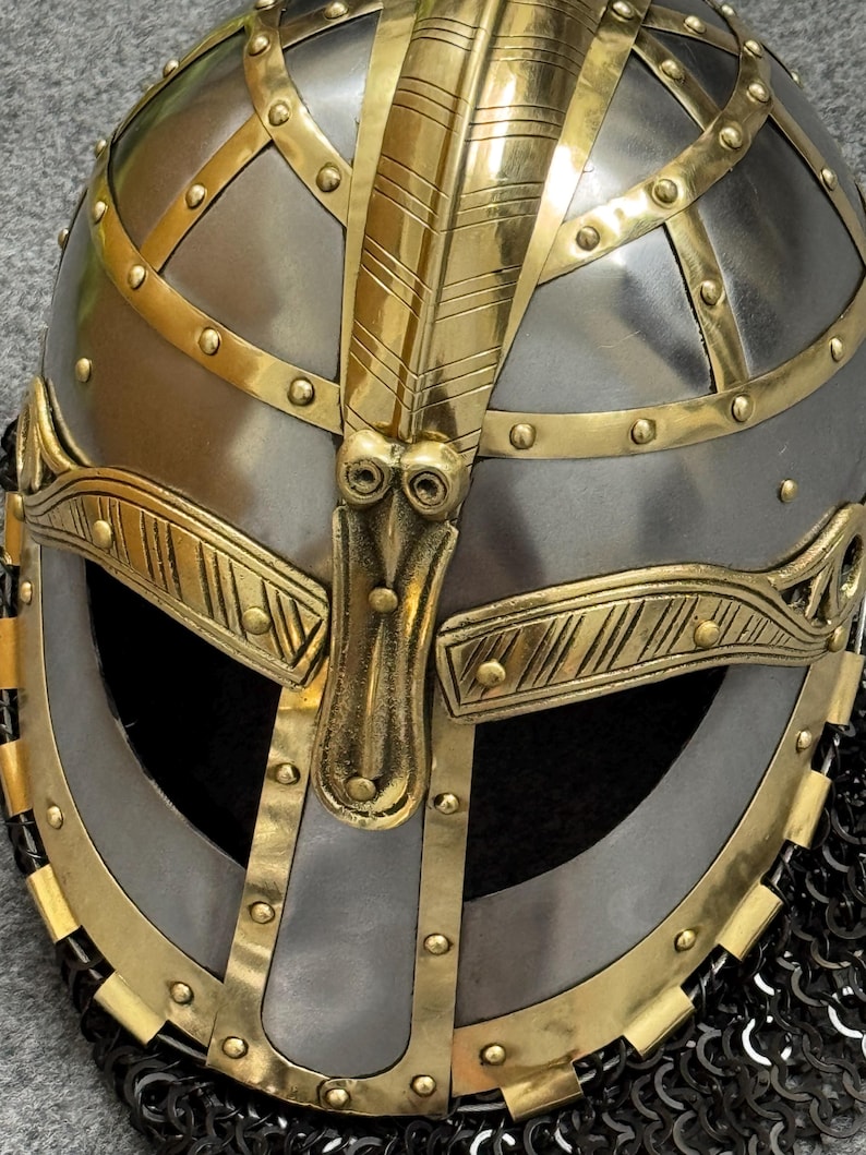Viking Gjermundbu Helmet with Chainmail and Padding view 3