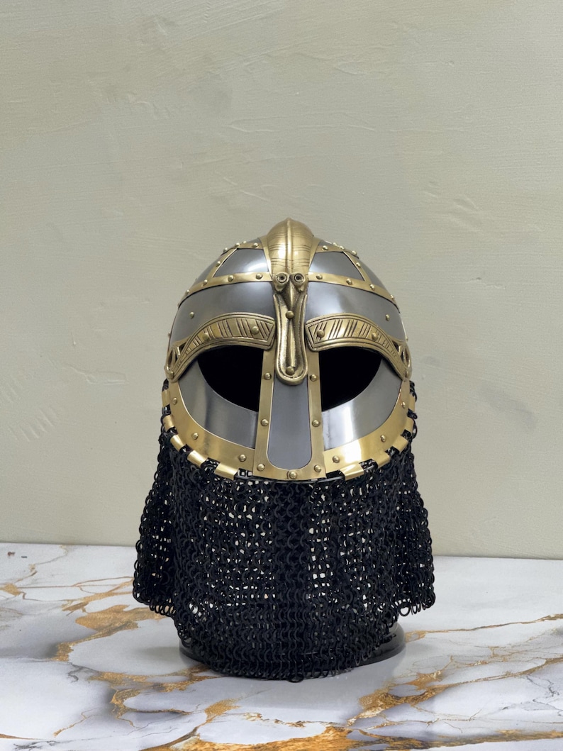 Viking Gjermundbu Helmet with Chainmail and Padding view 5
