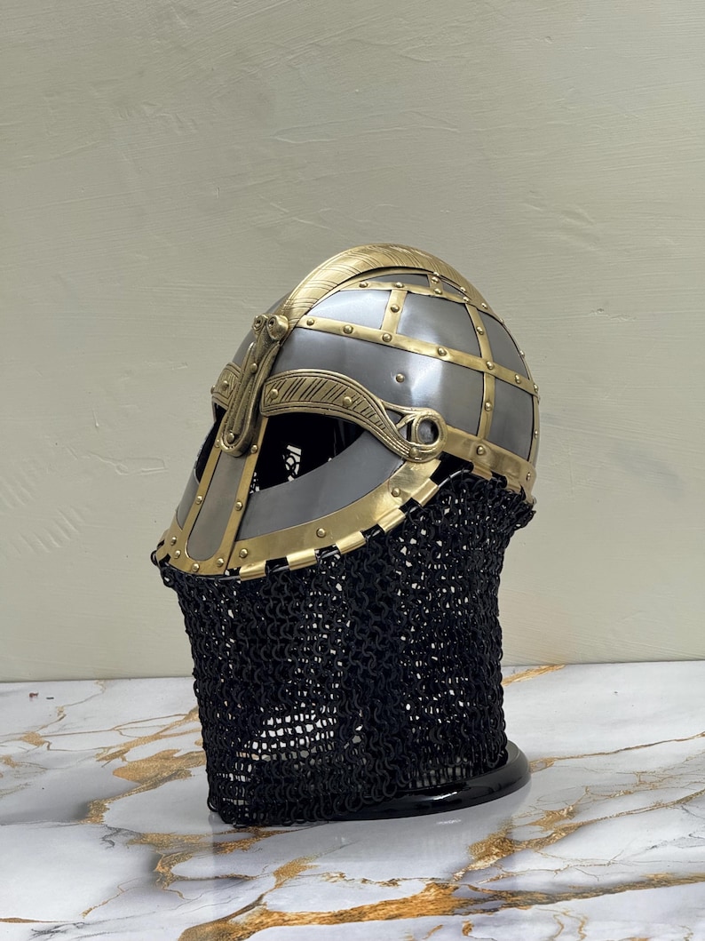 Viking Gjermundbu Helmet with Chainmail and Padding view 6