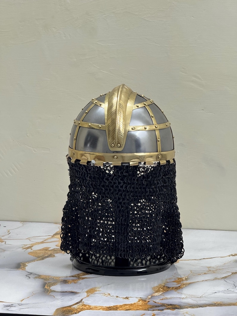 Viking Gjermundbu Helmet with Chainmail and Padding view 7