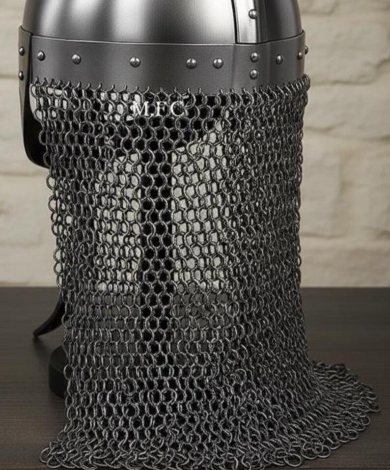 Viking Nasal Helmet with Chainmail Aventail — Norse view 7