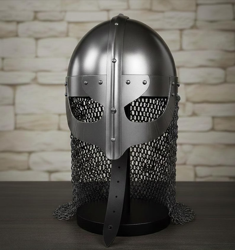 Viking Nasal Helmet with Chainmail Aventail — Norse view 10