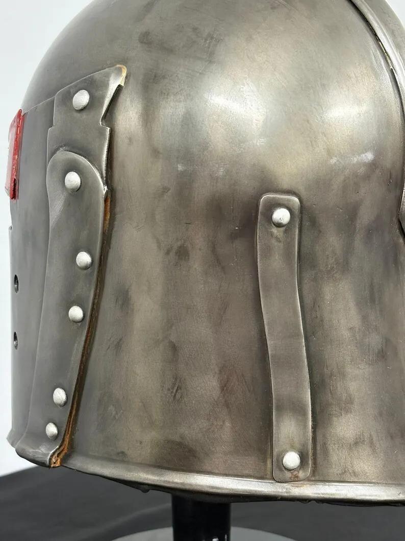 Medieval Templar Helmet — Padded Steel Crusader view 5