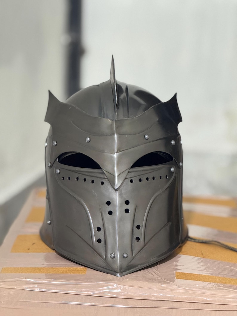 Dark Knight Medieval Helmet — Gothic Steel Warrior view 3