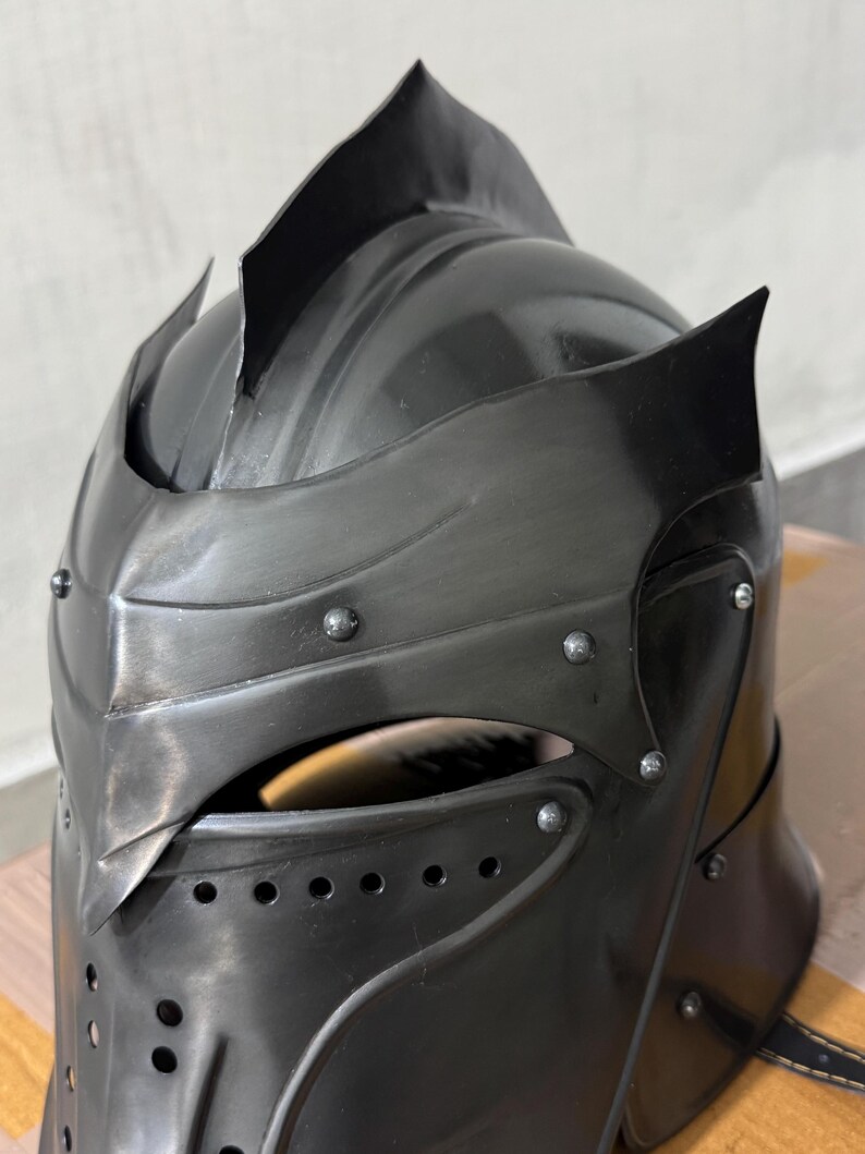 Dark Knight Medieval Helmet — Gothic Steel Warrior view 8