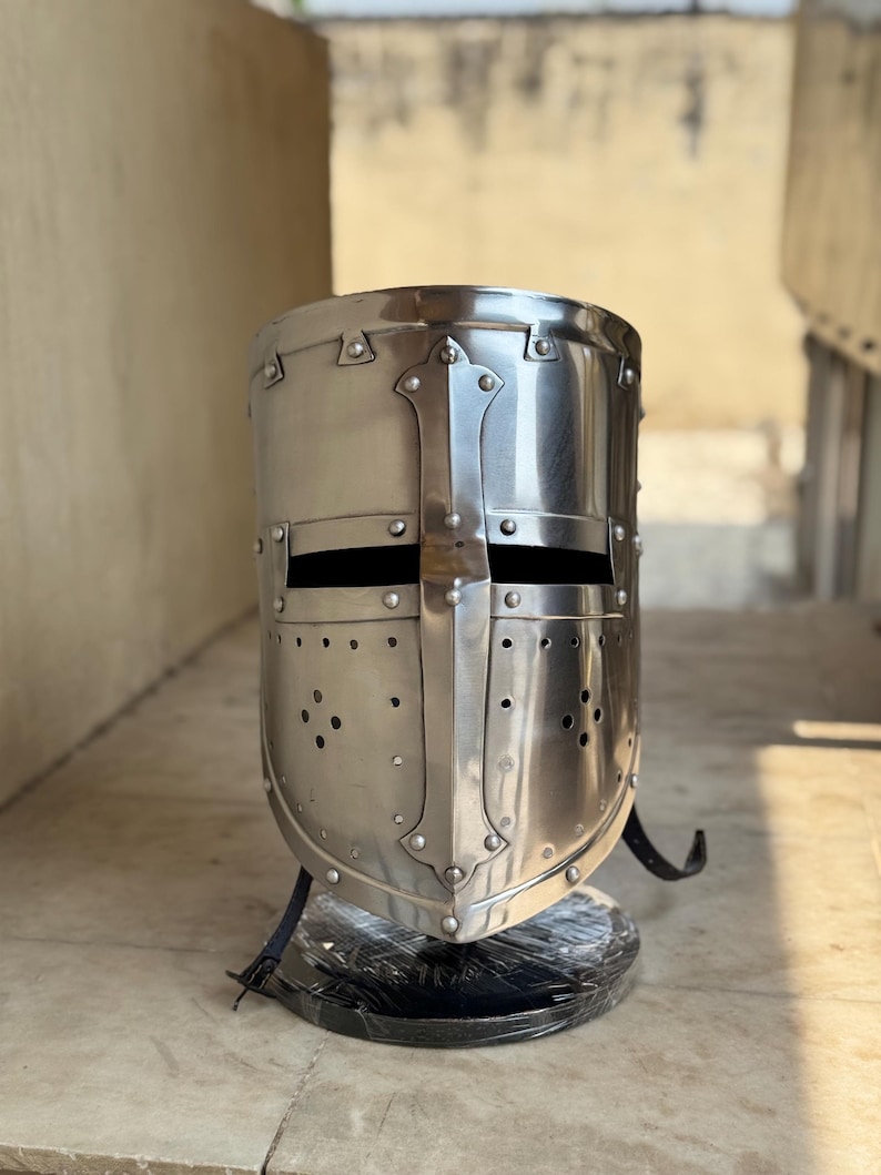 Templar Crusader Knight Helmet — Wearable Steel view 3