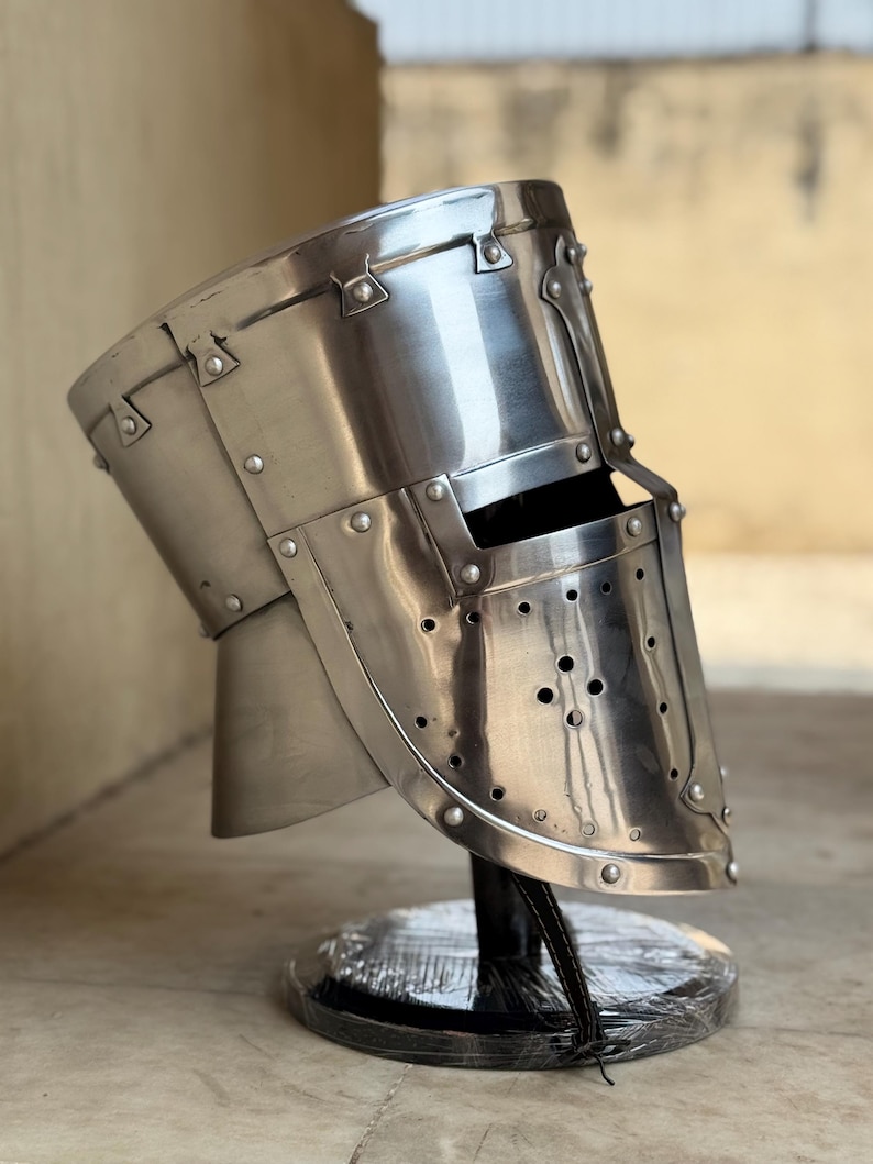 Templar Crusader Knight Helmet — Wearable Steel view 4