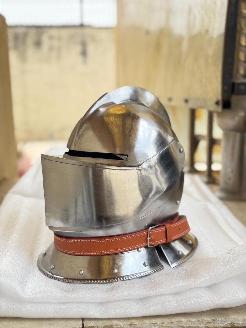 Medieval Knight Visor Helmet — Wearable Crusader view 2