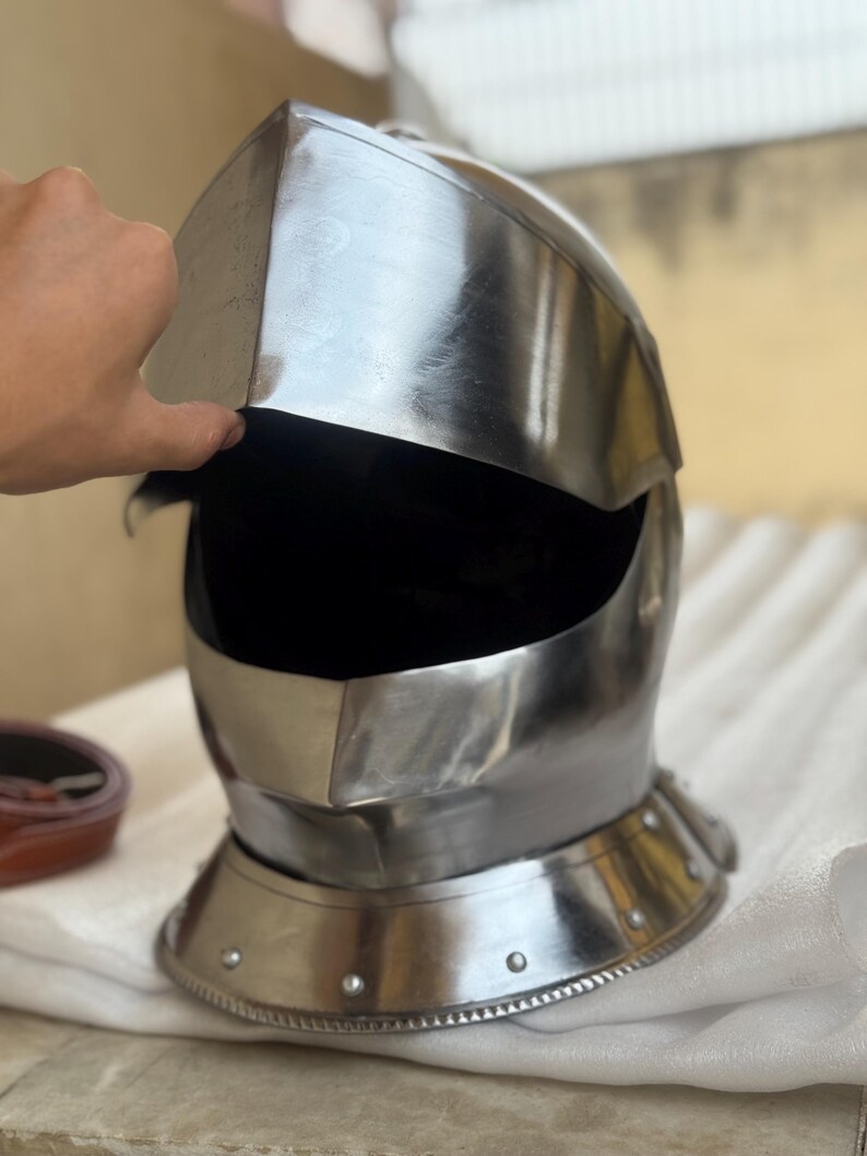 Medieval Knight Visor Helmet — Wearable Crusader view 8