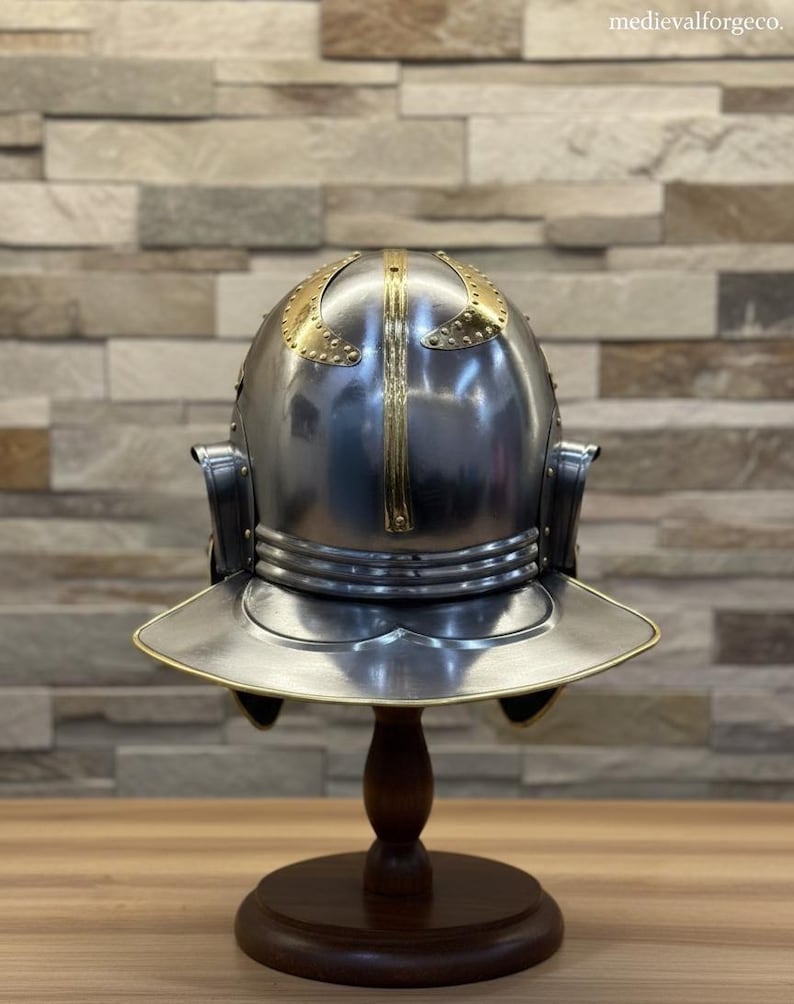 Roman Brass Helmet with Face Mask — Ancient Warrior view 4