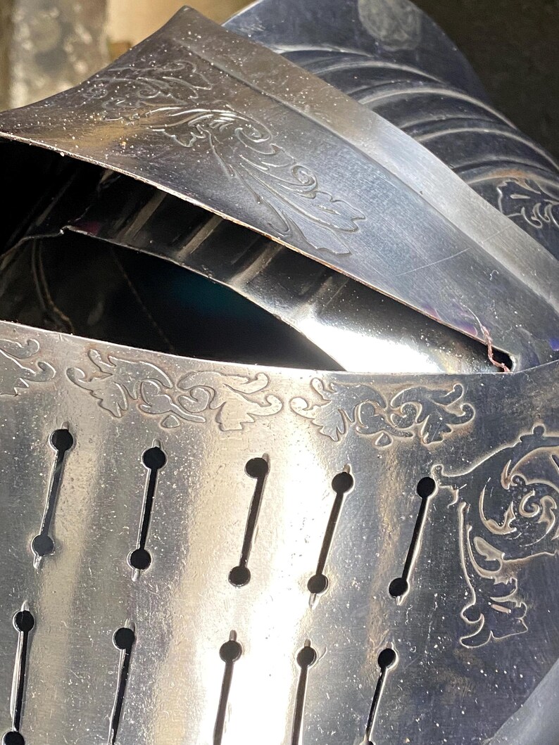 Medieval Close Helmet — Engraved Knight Steel Visor view 6