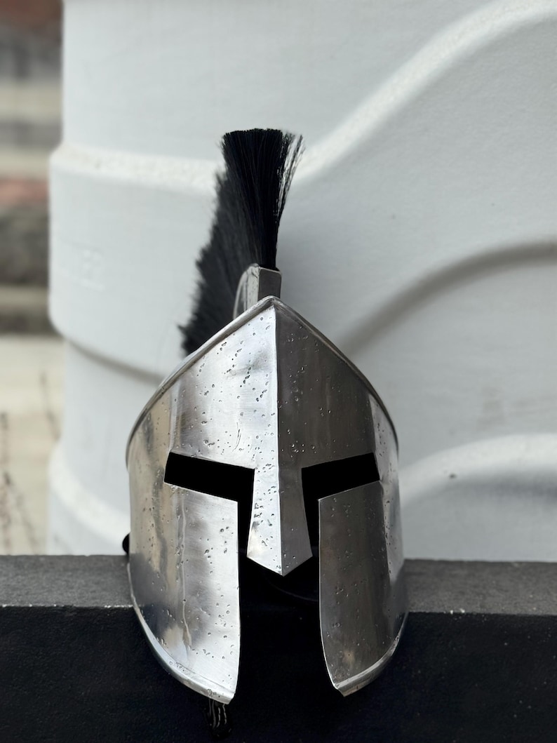 Greek Spartan Helmet — Steel Corinthian view 4