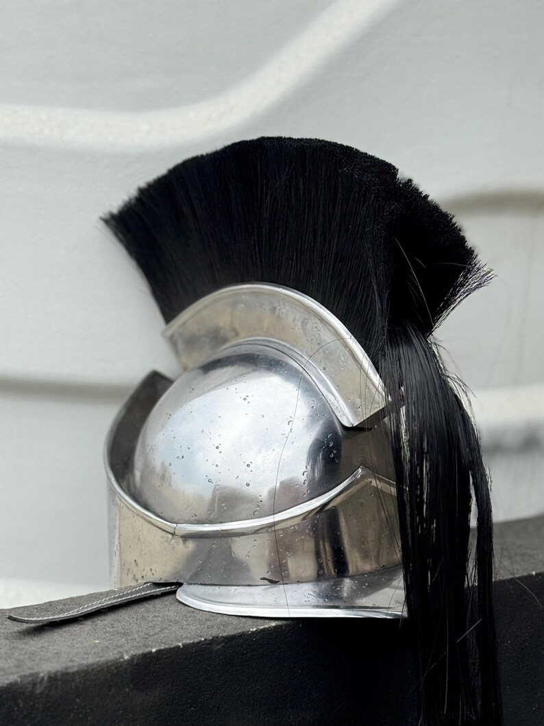 Greek Spartan Helmet — Steel Corinthian view 6