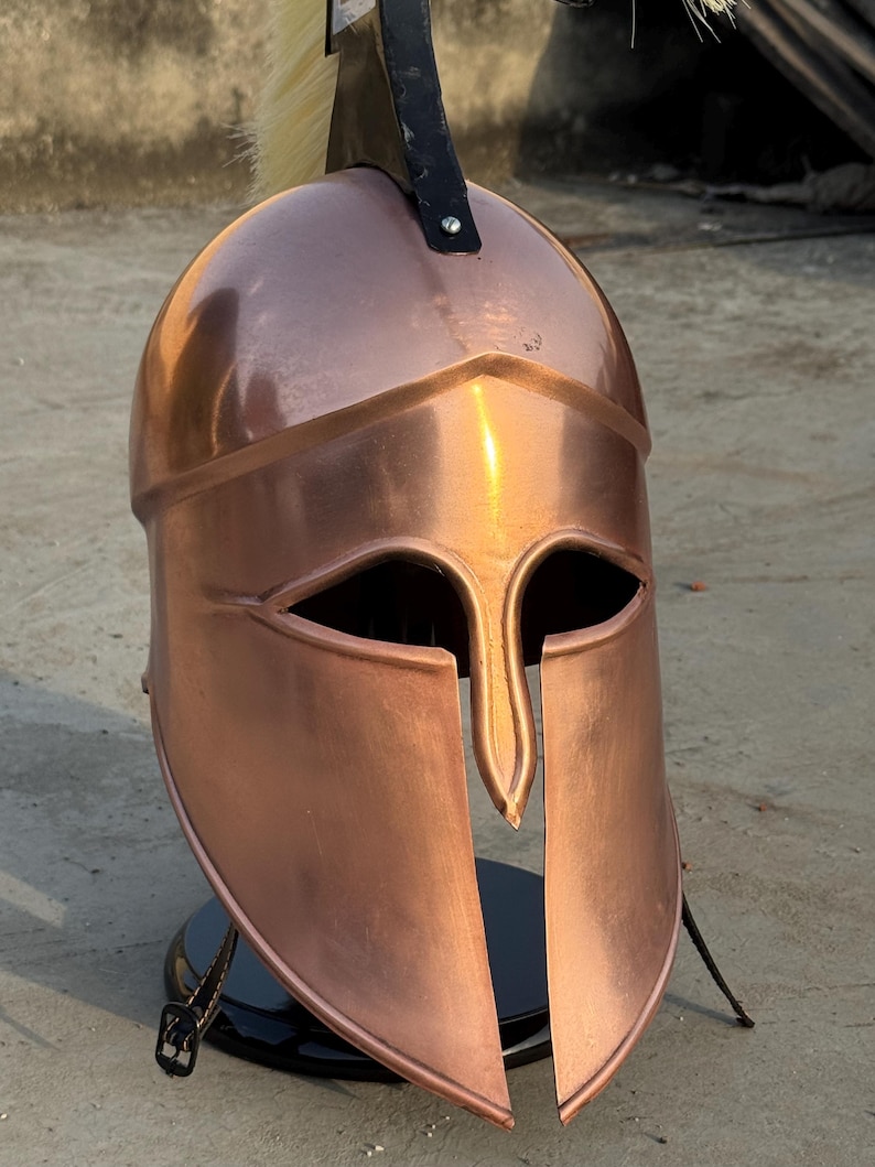 Greek Corinthian Helmet with Plume — Spartan Armor view 6