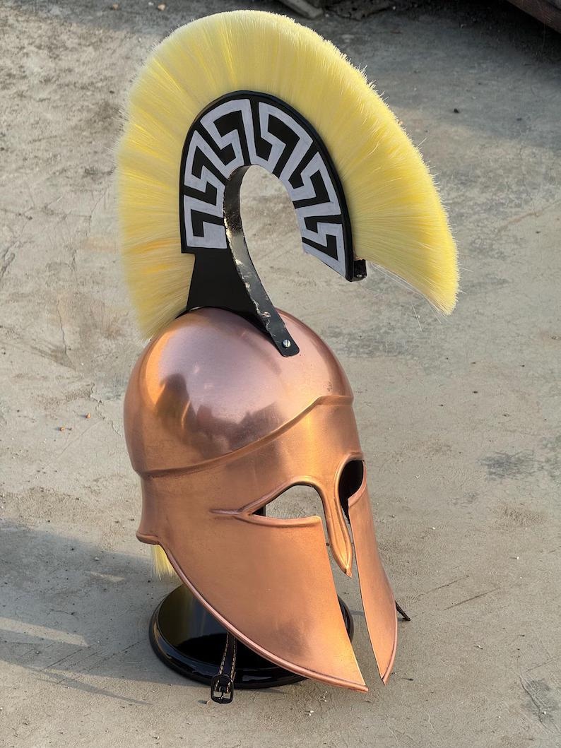 Bronze Corinthian Helmet — Horsehair Crest Spartan Armor view 4