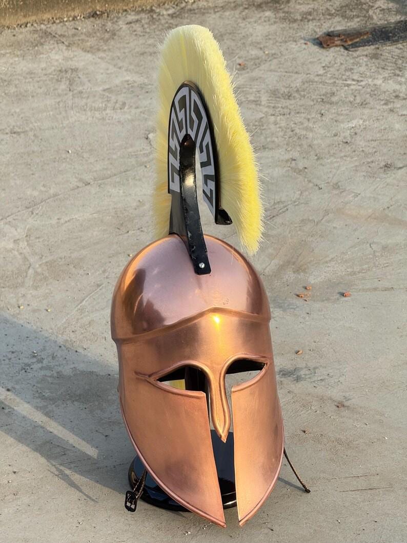 Bronze Corinthian Helmet — Horsehair Crest Spartan Armor view 7