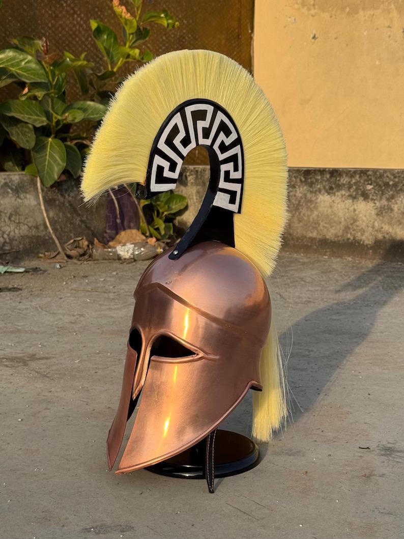 Bronze Corinthian Helmet — Horsehair Crest Spartan Armor view 9